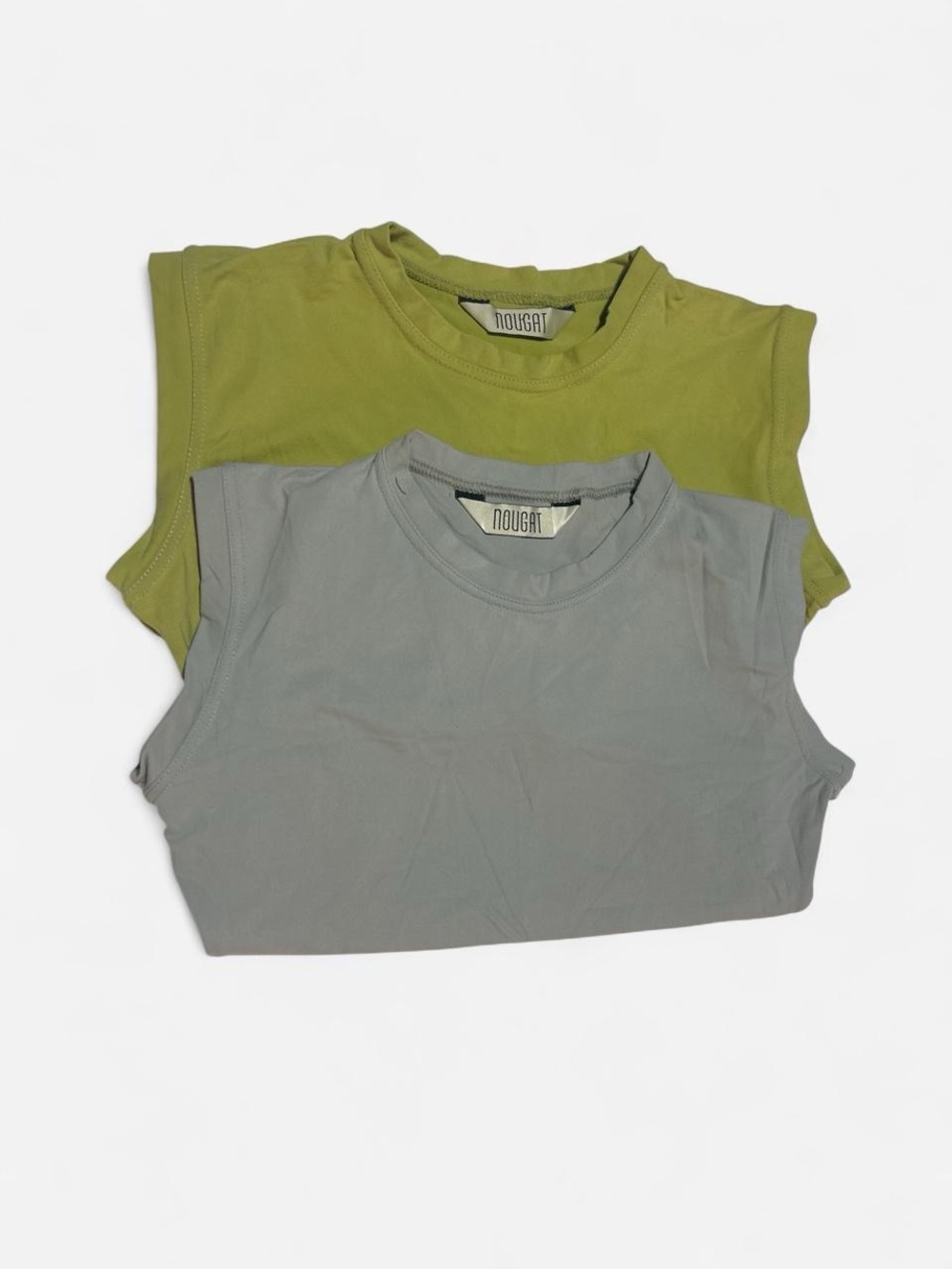 Nougat London Sleeveless Crewneck Bodysuits - Olive Green & Light Gray